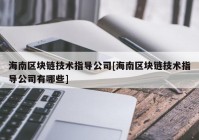 海南区块链技术指导公司[海南区块链技术指导公司有哪些]